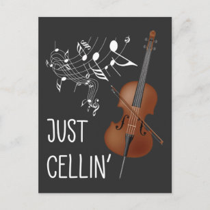 Carte Postale Violoncello Humour celliste à cordes violoncelle