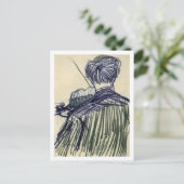 Carte Postale Violoniste vu du Back Van Gogh Art (Debout devant)