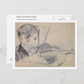 Carte Postale Violoniste vu du Front Van Gogh Art (Devant / Derrière)