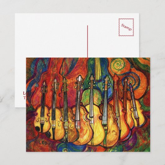 Carte Postale Violons (Devant / Derrière)