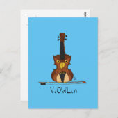 Carte postale ViOWLin Chouette violon (Devant / Derrière)