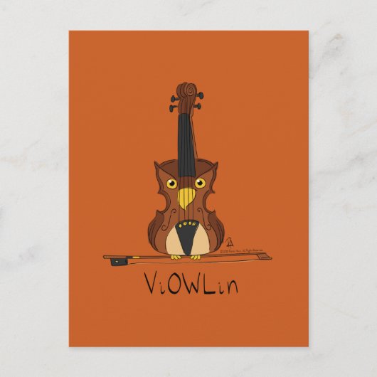 Carte postale ViOWLin Chouette violon (Devant)