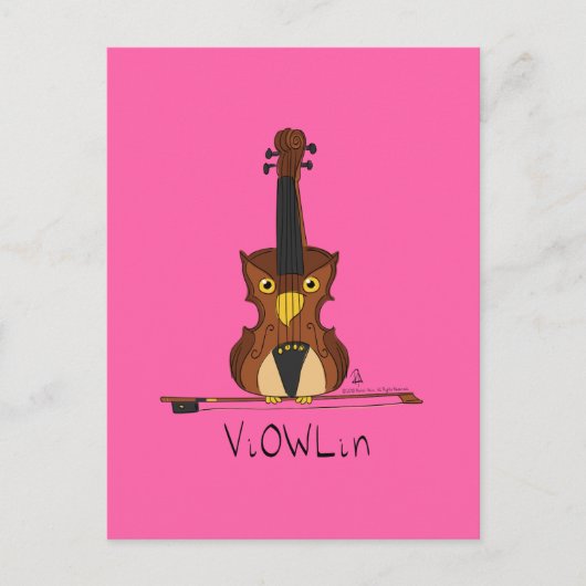 Carte postale ViOWLin Chouette violon (Devant)