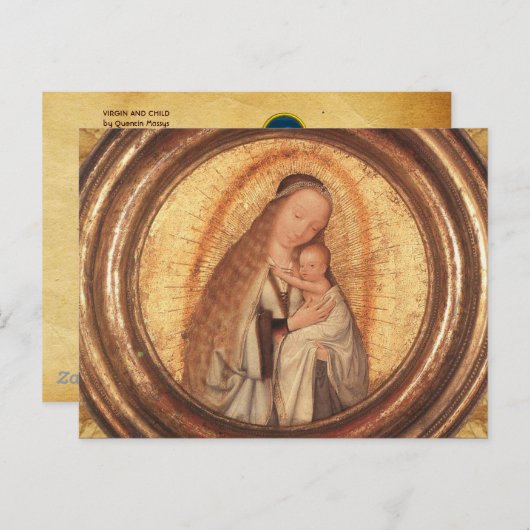 Carte Postale VIRGIN AVEC Parchemin D'ENFANT (Devant / Derrière)