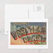 Carte Postale Virginia Beach, Virginie - Grandes Lettres Scènes (Devant / Derrière)