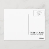 Carte postale Virginia City, Nevada (Dos)