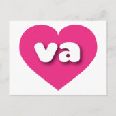 Carte Postale Virginia coeur rose chaud - J'aime va (Devant)