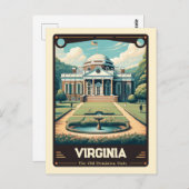 Carte Postale Virginia | Esprit patriotique Vintage (Devant / Derrière)