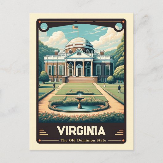 Carte Postale Virginia | Esprit patriotique Vintage (Devant)