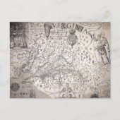 Carte Postale Virginia Map, 1612 (Devant)