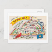 Carte Postale Virginia Salutations Des États-Unis (Devant / Derrière)