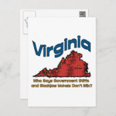 Carte Postale Virginia VA États-Unis Motto ~ Stiffs et Yokels (Devant / Derrière)