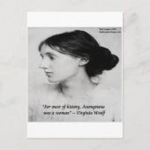 Carte Postale Virginia Woolf Anonymous Était Une Citation De Fem (Devant)