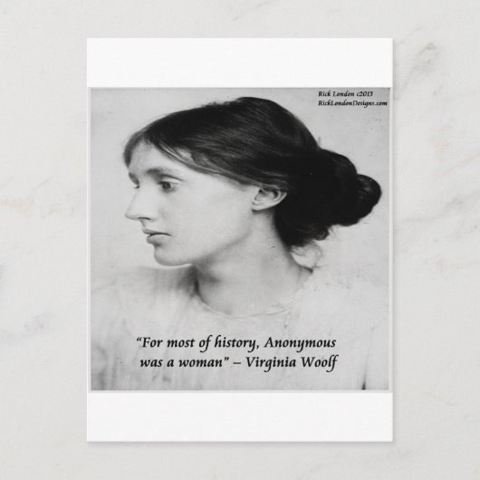 Carte Postale Virginia Woolf Anonymous Était Une Citation De Fem (Devant)