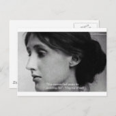 Carte Postale Virginia Woolf "Trouver la paix" Citation de sages (Devant / Derrière)