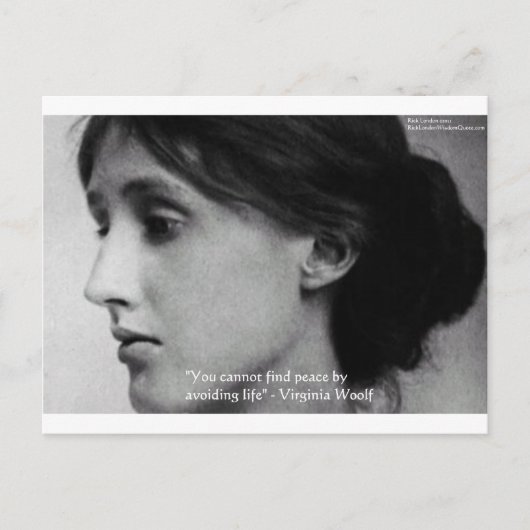 Carte Postale Virginia Woolf "Trouver la paix" Citation de sages (Devant)