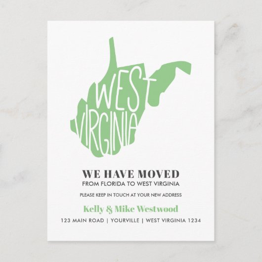 Carte Postale VIRGINIE OCCIDENTALE  Nous avons déménagé Nouvelle (Devant)