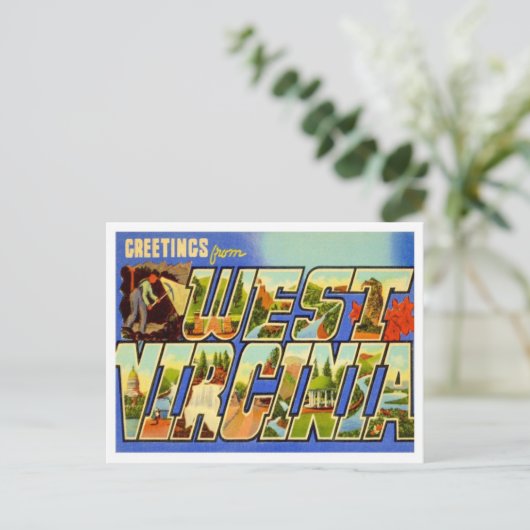 Carte Postale Virginie Occidentale Salutations Des États-Unis (Debout devant)