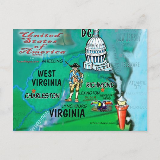 Carte Postale Virginie-Occidentale USA (Devant)