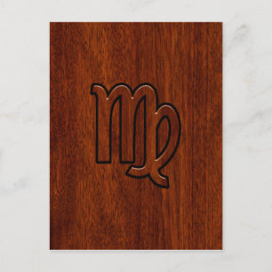 Carte Postale Virgo Connexion en bois de style acajou