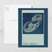 Carte Postale Virgo Constellation Astrologie Zodiaque Vintage (Devant / Derrière)