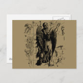 Carte Postale Virgo Constellation Hevelius Etching Style (Devant / Derrière)