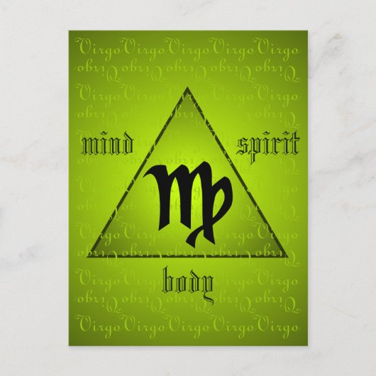 Carte Postale Virgo Holistic Triangle Esprit Corps Esprit Vert (Devant)