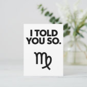 Carte Postale Virgo : Je Vous Ai Dit Une Citation Si Drôle (Debout devant)