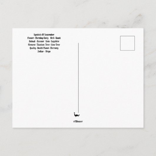Carte postale Virgo Septembre Mois de naissance (Dos)