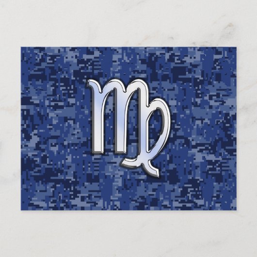 Carte Postale Virgo Zodiac Connexion Camouflage numérique bleu (Devant)