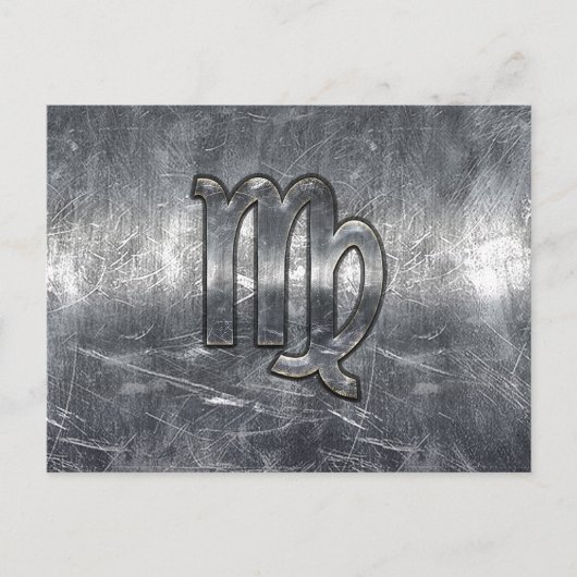 Carte Postale Virgo Zodiac Sign dans Grunge Distressed Style Dec (Devant)