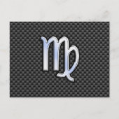 Carte Postale Virgo Zodiac Sign on Charcoal Carbon Fiber Style (Devant)