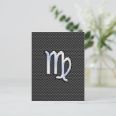 Carte Postale Virgo Zodiac Sign on Charcoal Carbon Fibre Print (Debout devant)