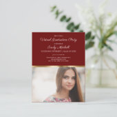 Carte Postale Virtual Graduation Party Burgundy Gold Photo (Debout devant)