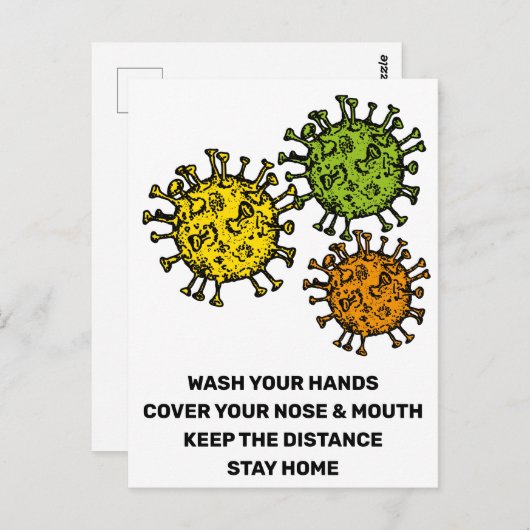 Carte Postale Virus Covid19 (Devant / Derrière)