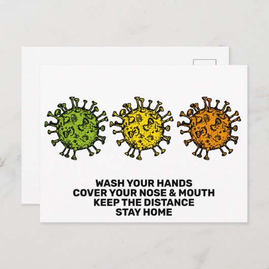 Carte Postale Virus Covid19 (Devant / Derrière)