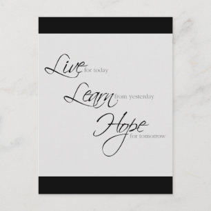 Carte Postale "Vis, Apprends, Espoir"