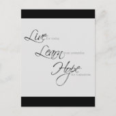 Carte Postale "Vis, Apprends, Espoir" (Devant)