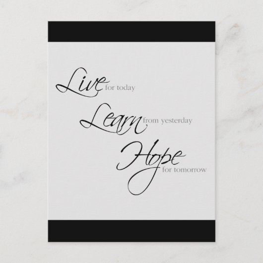 Carte Postale "Vis, Apprends, Espoir" (Devant)