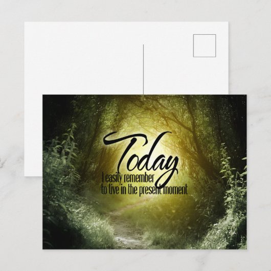 Carte Postale "Vis dans le présent" Motivation Affirmation (Devant / Derrière)