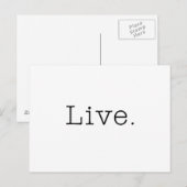 Carte Postale Vis. Modèle de devis en direct noir et blanc (Devant / Derrière)