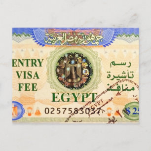 Carte Postale Visa de tourisme avec cachet pour l'entrée dans l'