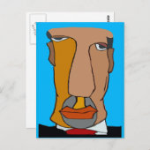 Carte Postale Visage Abstrait (Devant / Derrière)