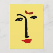 Carte Postale Visage Abstrait Jaune (Devant)