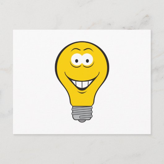 Carte Postale Visage Ampoule Électrique (Devant)