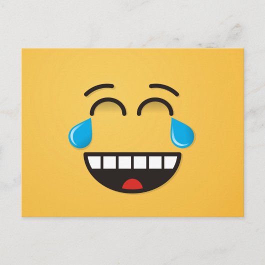 Carte Postale Visage avec des larmes de joie (Devant)