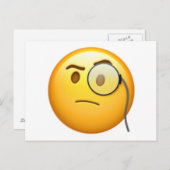 Carte Postale Visage avec Monocle - Emoji (Devant / Derrière)
