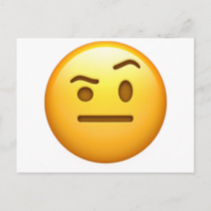Carte Postale Visage avec un sourcil levé - Emoji