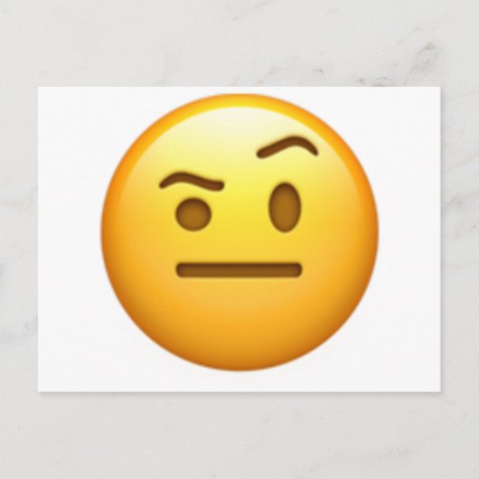 Carte Postale Visage avec un sourcil levé - Emoji (Devant)