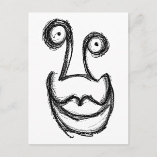 Carte Postale Visage bizarre sombre et idiot